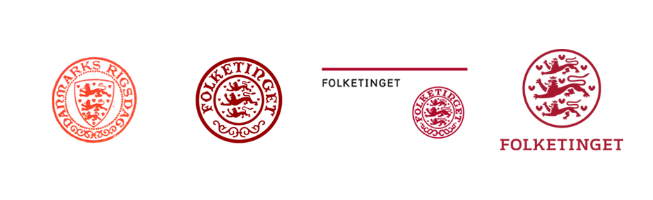Folketingets logo gennem tiden