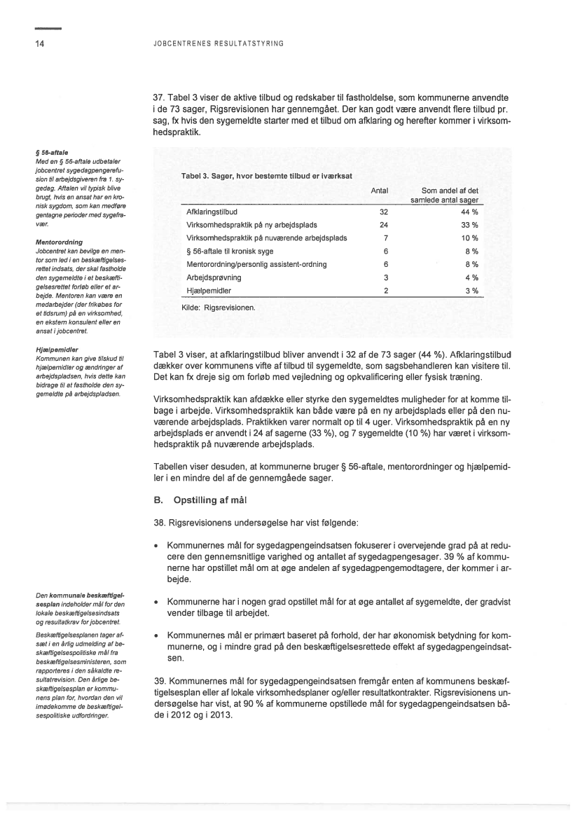 Statsrevisorerne beretning SB12/2013 - Bilag 2: Beskæftigelsesministerens redegørelse af 28. april