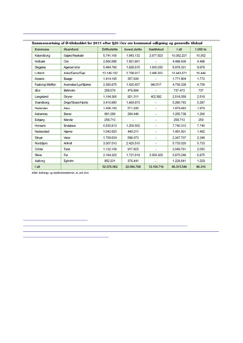 ØKU, Alm.del - 2010-11 (1. samling) Bilag 7: Henvendelse af 10/11-10 fra Ehlers, Saltholm om situationen for Saltholm