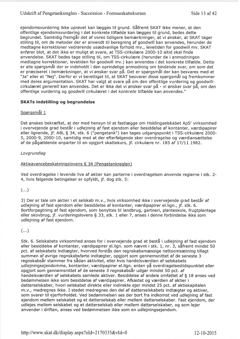 Settlers etikette Pålidelig L 1 - 2015-16 - Bilag 3: Svar på lovforslaget pr. 11/11-2015