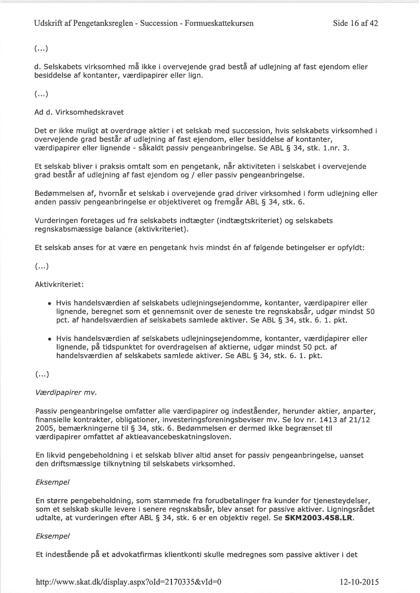 Settlers etikette Pålidelig L 1 - 2015-16 - Bilag 3: Svar på lovforslaget pr. 11/11-2015