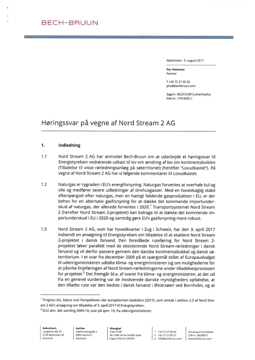 L 43 - 2017-18 - Bilag 3: af 18/10-17 fra Advokatpartnerselskab Bech-Bruun