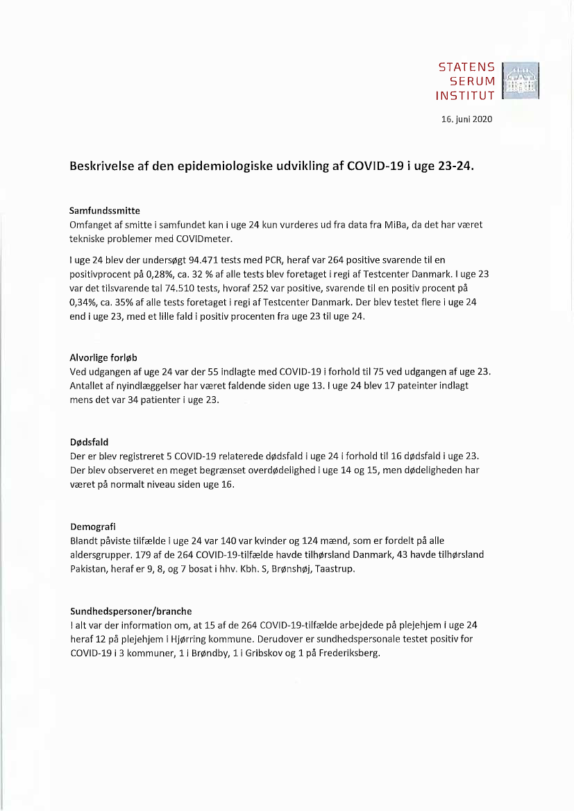 SUU, Alm.del - 2020-21 - Bilag 106: Orientering om redegørelse om regeringens beslutningsgrundlag, der til de forskningsmæssige resultater og anbefalinger ift. mink, fra sundheds- og ældreministeren